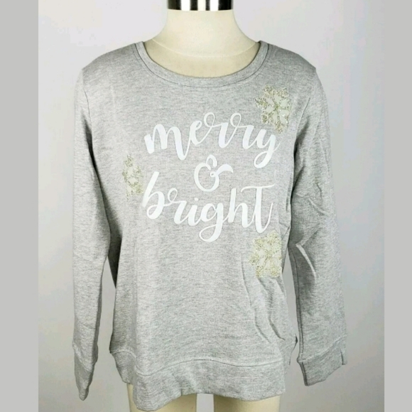 Style & Co. Tops - Style & Co Merry and Bright Christmas Sweat Shirt